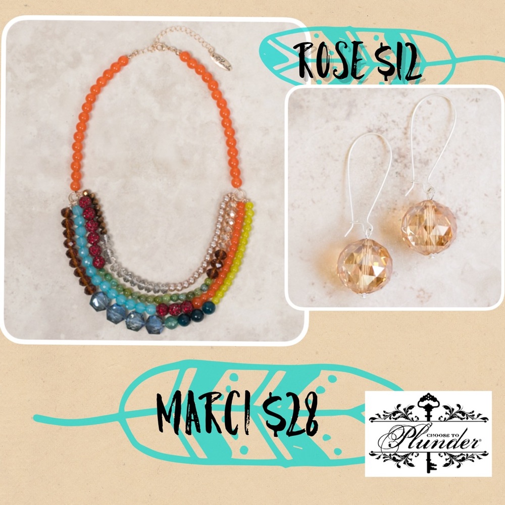 Plunder Design Jewelry Set - Marci Necklace and Rose Earrings - NEW in Box!